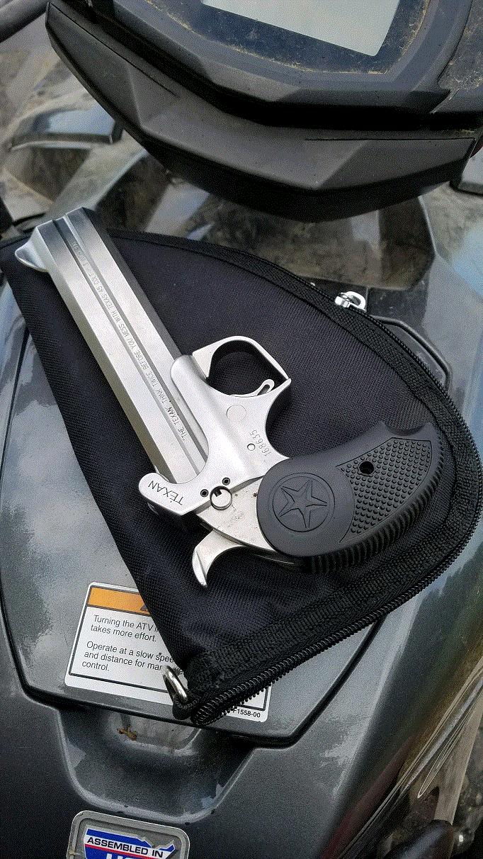 Bond Arms Texan on 4-wheeler.gif