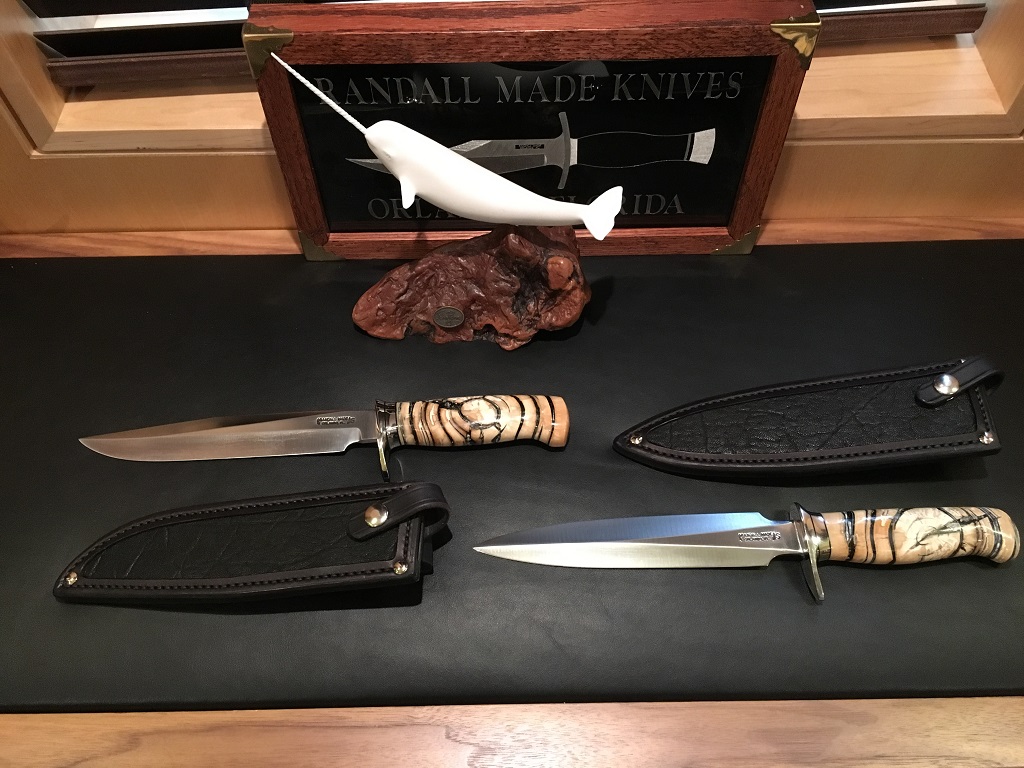 Stanaback-BMK-RMK-Mammoth Cross-cut Tusk Pair with Warlander Elephant Inlay Sheaths-Front-KT.jpg