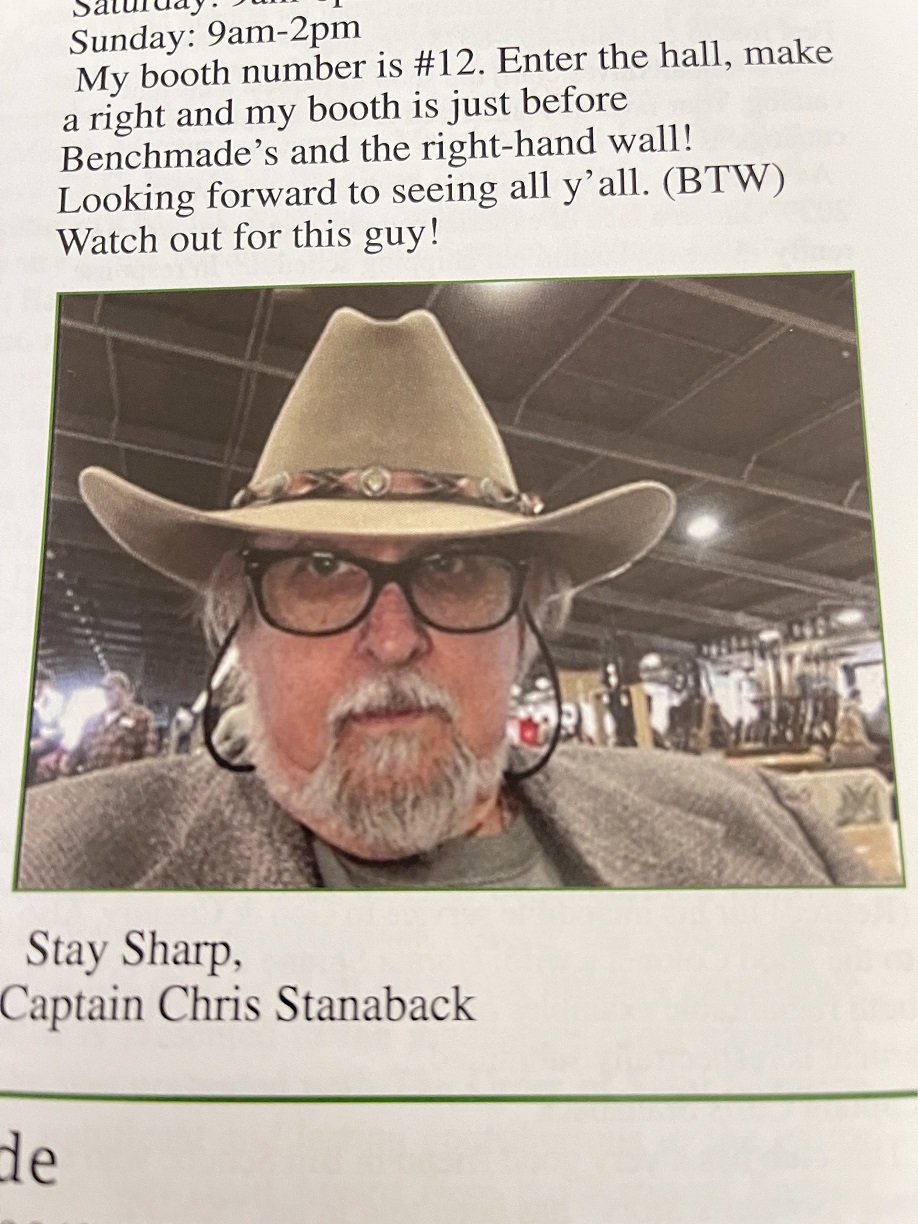 Captain Chris hired a model for his Knife Knews Photo.jpg